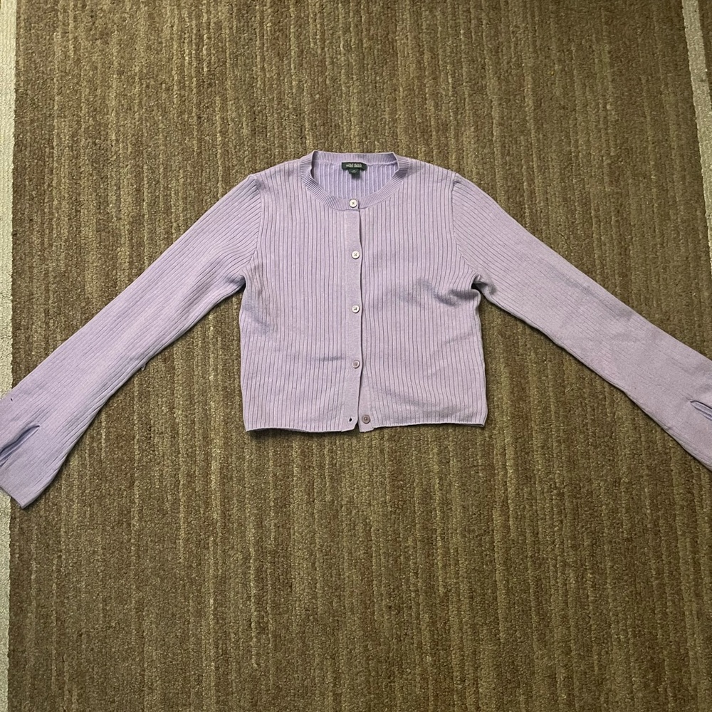 Lilac Ribbed Cardigan